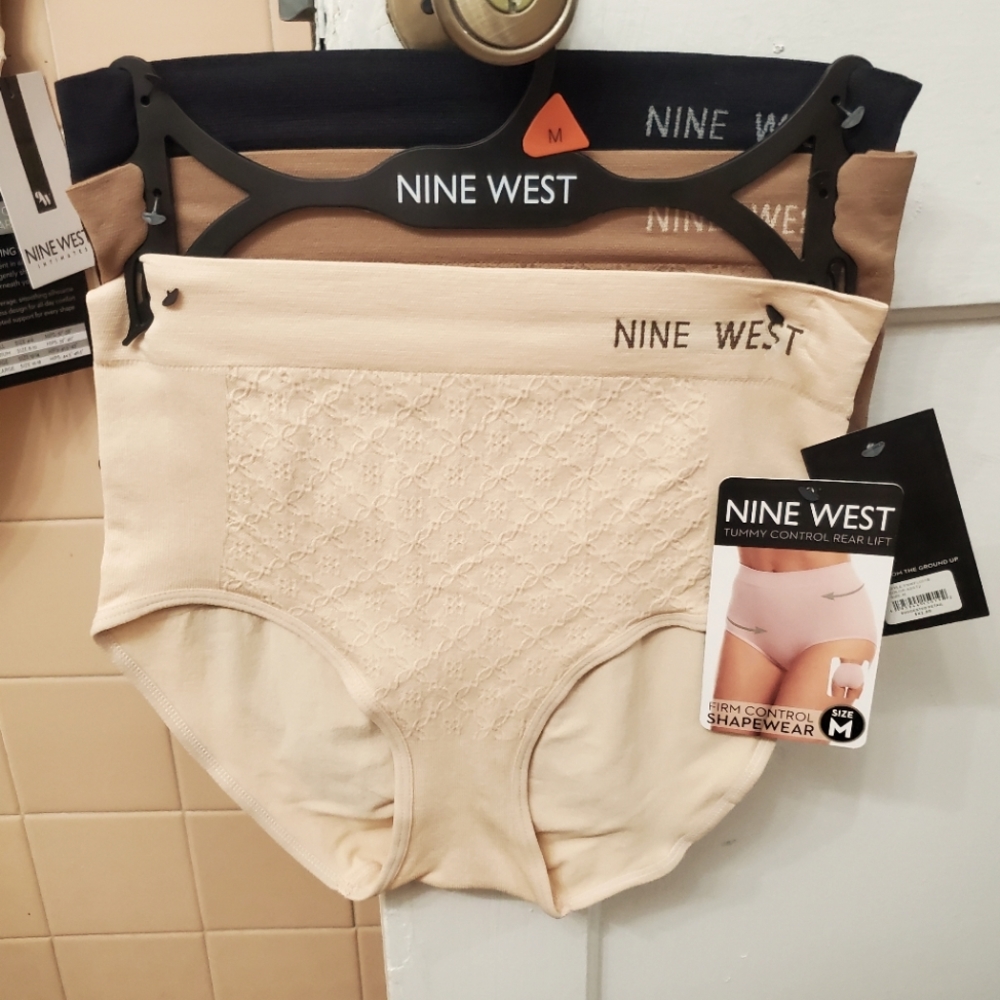 NWT Nine West Intimates 3Pk Shapewear; Szs L & XL. Firm Control;Nu/Ta/B $35 Each